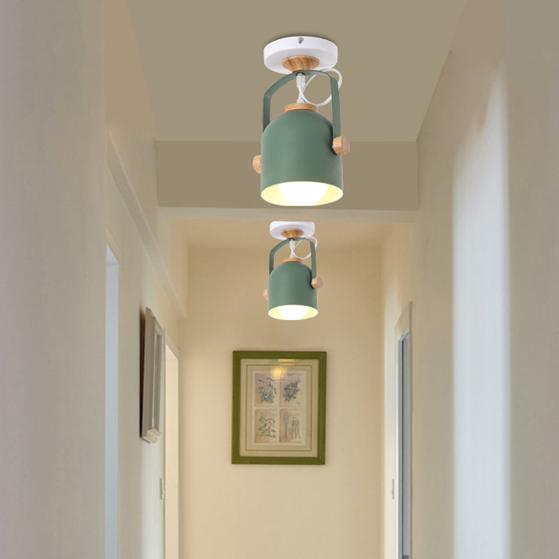 Rotatable Corridor Cup Ceiling Light Metal One Bulb Macaron Loft Candy Colored Ceiling Fixture Clearhalo 'Wall Lamps & Sconces' 'Wall Lights' Lighting' 174186