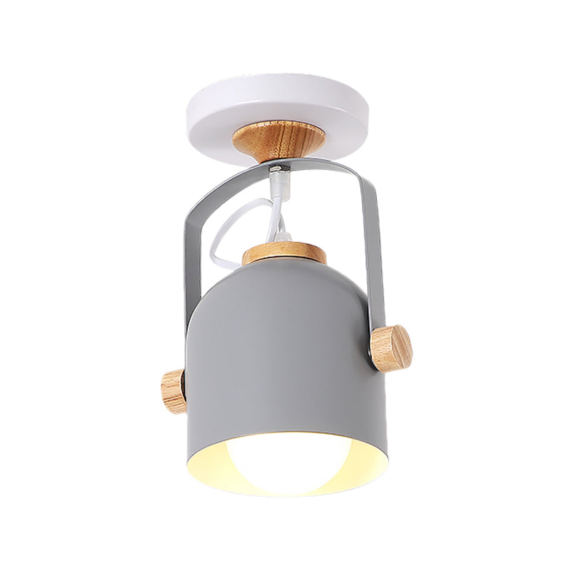 Rotatable Corridor Cup Ceiling Light Metal One Bulb Macaron Loft Candy Colored Ceiling Fixture Clearhalo 'Wall Lamps & Sconces' 'Wall Lights' Lighting' 174192