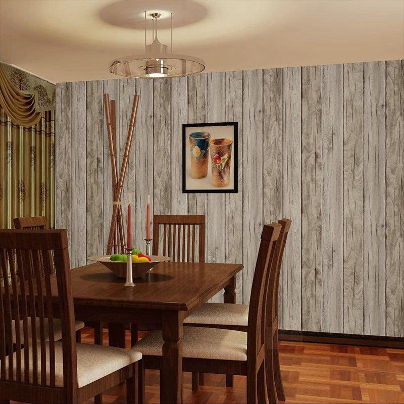 Washable Wood Board Wallpaper Roll PVC Rustic Wall Decor for Dining Room, 33' x 20.5