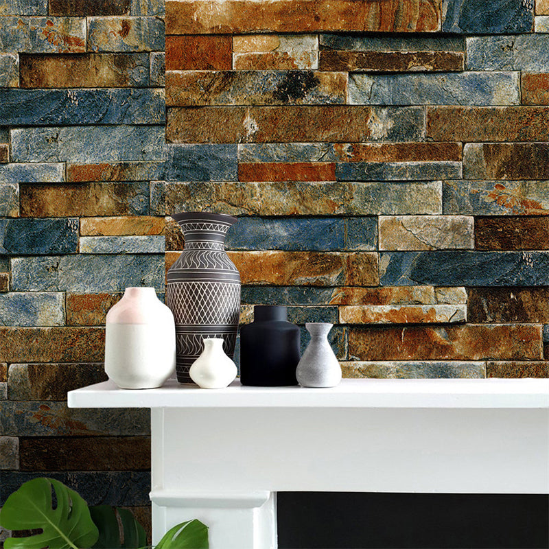 Multicolored Brick Wallpaper Peel off Industrial Bedroom Wall Covering, 19.5' x 17.5