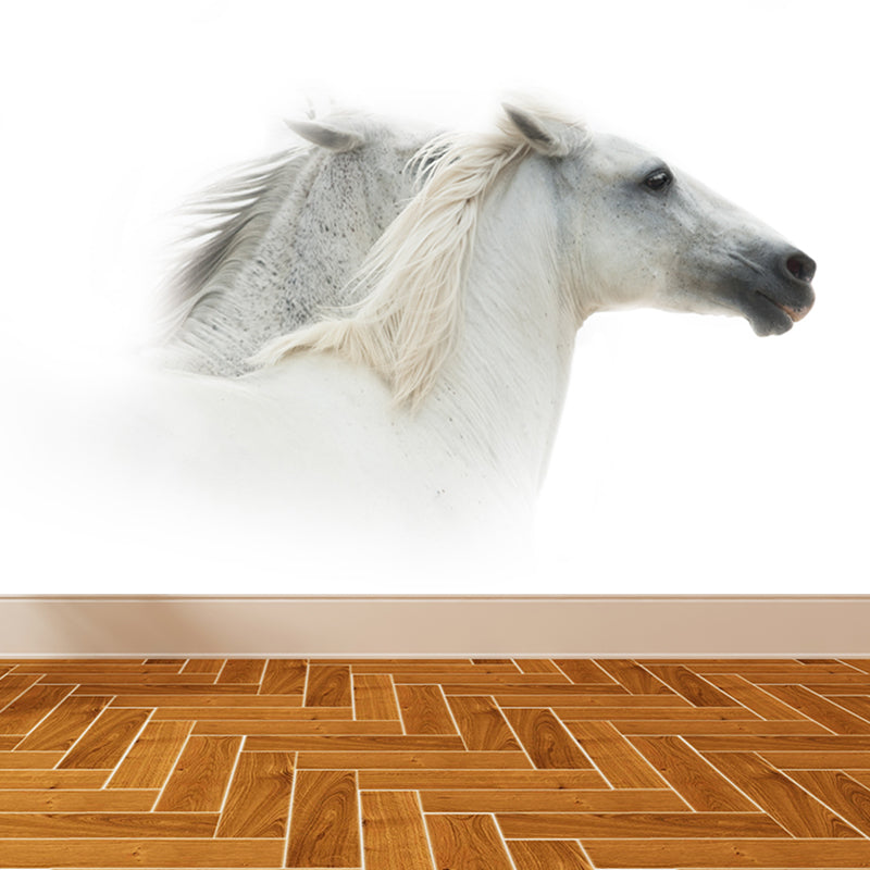 Modern Horse Wall Mural Non-Woven Stain Resistant Dark Color Wall Covering for Room Clearhalo 'Wall Decor' 'Wall Mural' 1757499