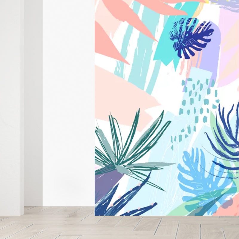 Stain-Proof Leaves Wall Mural Tropical Non-Woven Fabric Wall Art, Made to Measure Clearhalo 'Wall Decor' 'Wall Mural' 1757903