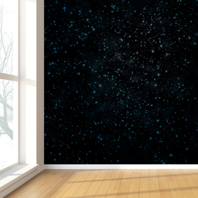 Night and Star Sky Mural Modern Smooth Wall Art in Dark Color for Children Bedroom Clearhalo 'Wall Decor' 'Wall Mural' 1758131