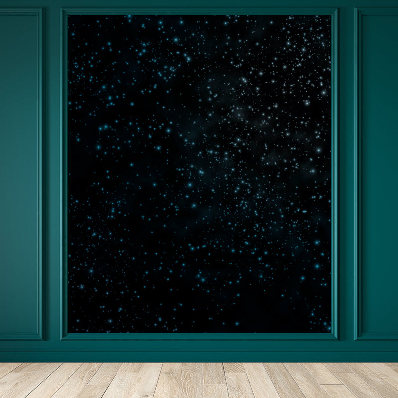 Night and Star Sky Mural Modern Smooth Wall Art in Dark Color for Children Bedroom Clearhalo 'Wall Decor' 'Wall Mural' 1758132