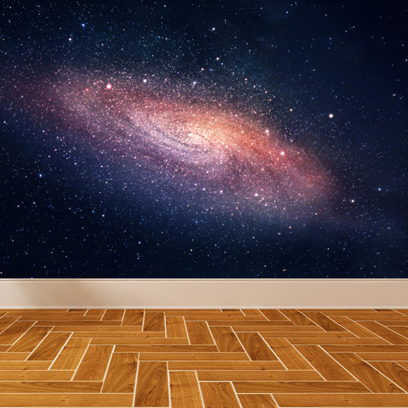 Night Sky Galaxy Printed Mural Decal Dark Color Modern Wall Decor for Kids Bedroom Clearhalo 'Wall Decor' 'Wall Mural' 1758152