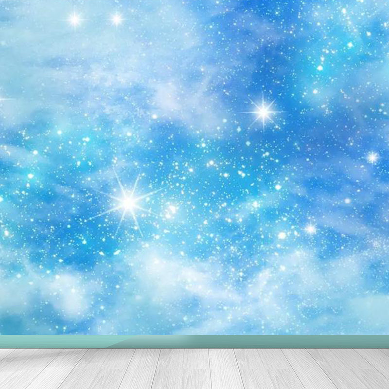 Modern Serene Sky Mural Wallpaper Non-Woven Stain-Proof Light Color Wall Art for Boys Room Clearhalo 'Wall Decor' 'Wall Mural' 1758432