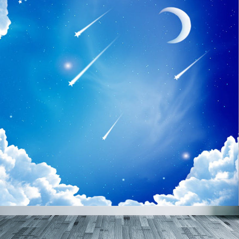 Modern Serene Sky Mural Wallpaper Non-Woven Stain-Proof Light Color Wall Art for Boys Room Clearhalo 'Wall Decor' 'Wall Mural' 1758437