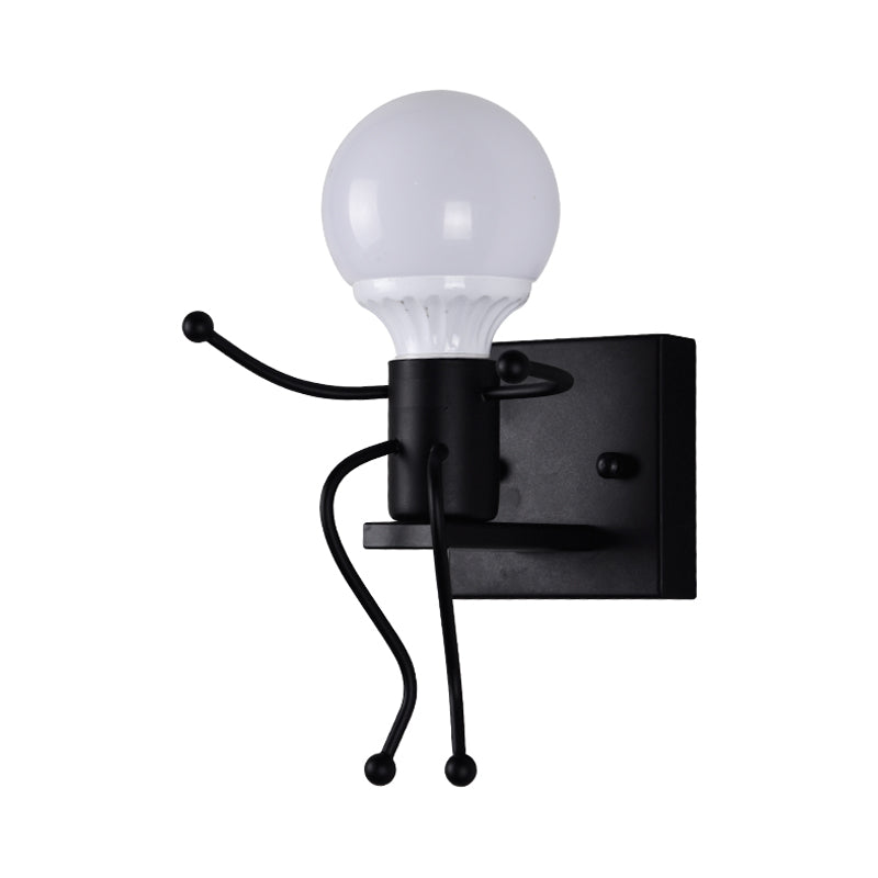 Metal Little Robot Wall Light Bare Bulb One Light Modern Style Wall Sconce for Hallway Bathroom Clearhalo 'Wall Lamps & Sconces' 'Wall Lights' Lighting' 175860