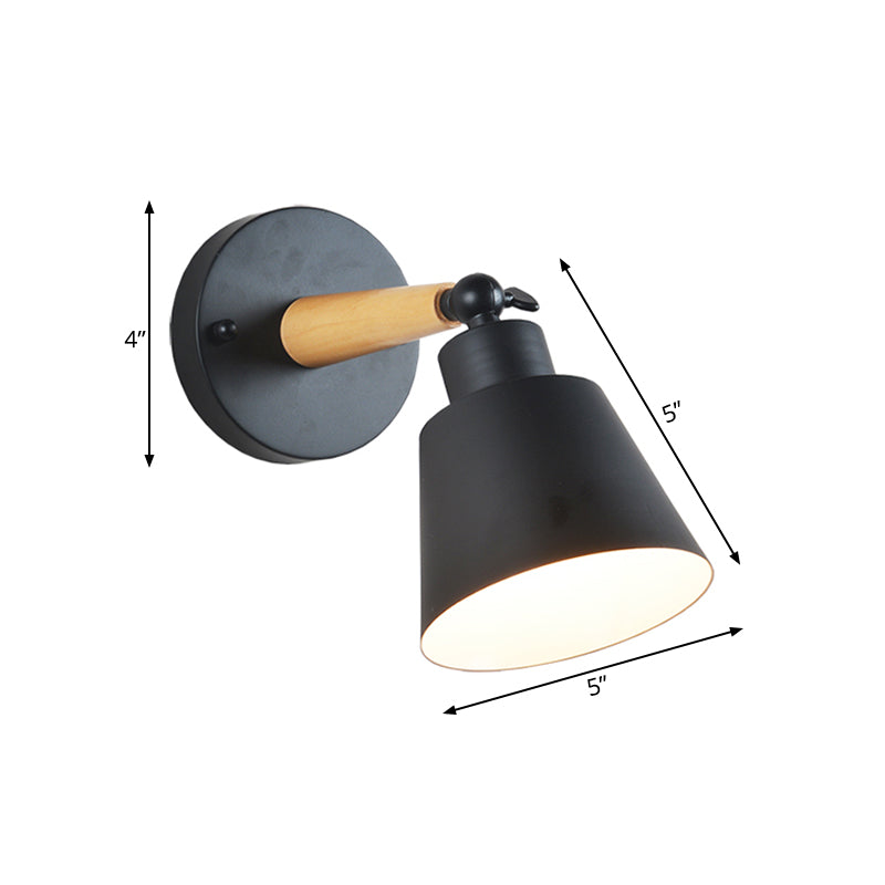 Rotatable Dining Room Bucket Wall Light Metal One Light Modern Style Wall Sconce Clearhalo 'Wall Lamps & Sconces' 'Wall Lights' Lighting' 175949