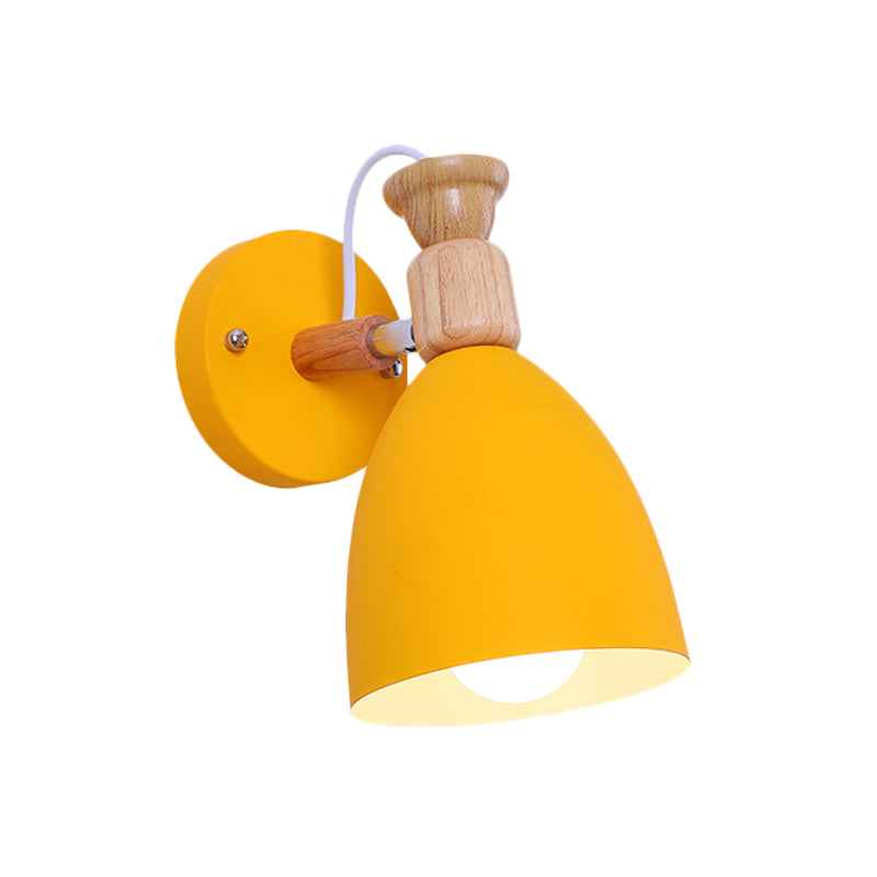 Nordic Stylish Dome Wall Light Rotatable Metal One Bulb Undertint Sconce Light for Kindergarten Clearhalo 'Wall Lamps & Sconces' 'Wall Lights' Lighting' 175958