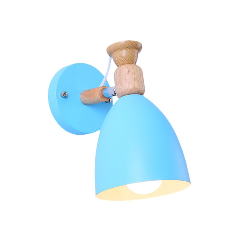 Nordic Stylish Dome Wall Light Rotatable Metal One Bulb Undertint Sconce Light for Kindergarten Clearhalo 'Wall Lamps & Sconces' 'Wall Lights' Lighting' 175965