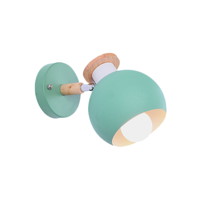 Single Light Spherical Wall Lamp Nordic Metal Sconce Light for Kindergarten Child Bedroom Clearhalo 'Wall Lamps & Sconces' 'Wall Lights' Lighting' 175993