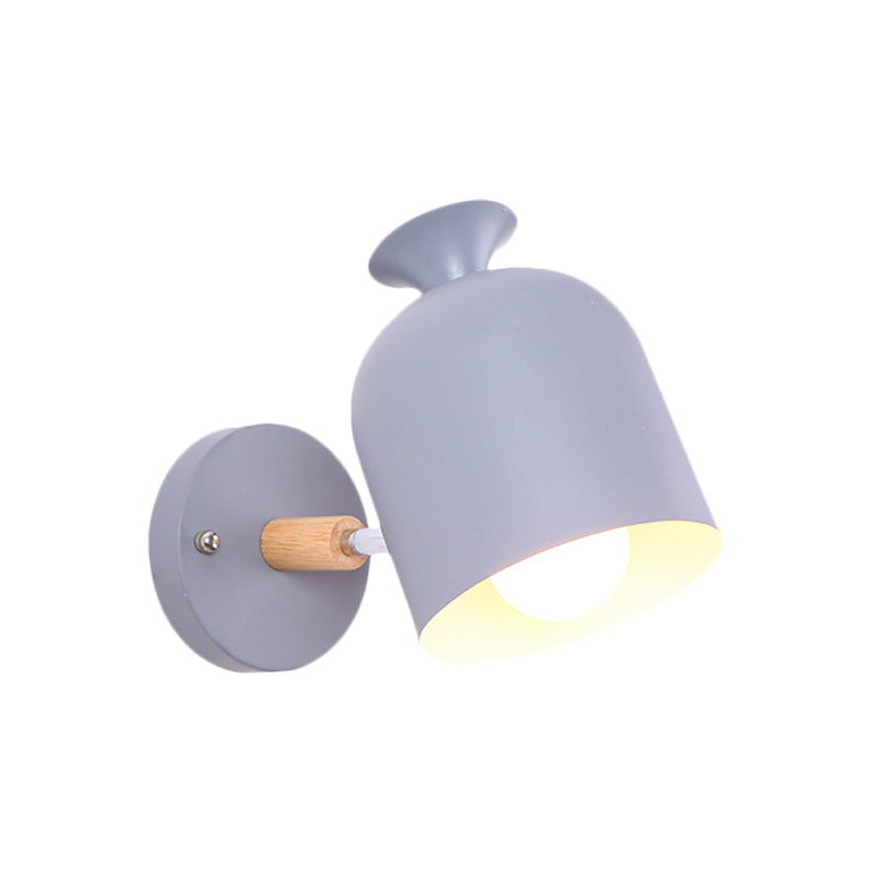 Cup Shade Adult Bedroom Wall Light Rotatable Metal One Light Macaron Loft Sconce Light Clearhalo 'Wall Lamps & Sconces' 'Wall Lights' Lighting' 176003