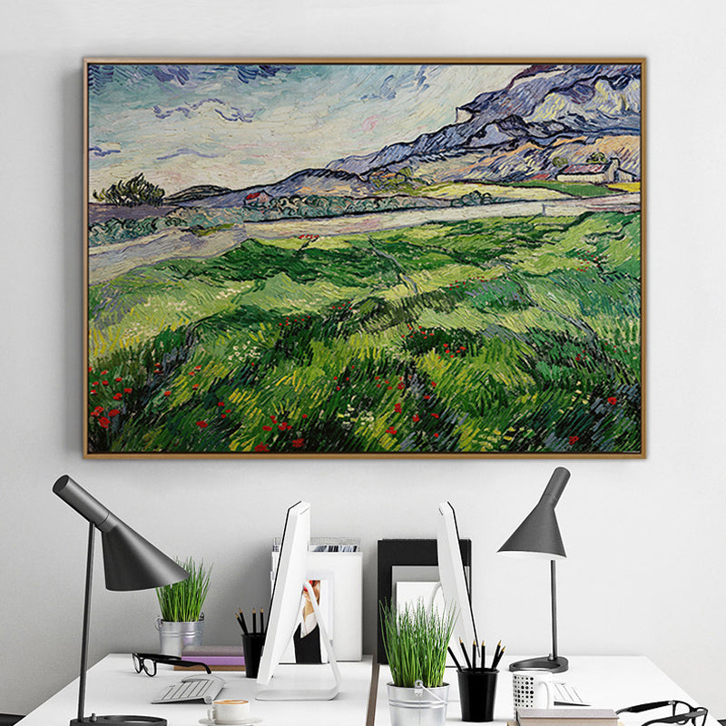 Textured Vast Grassland View Painting Impressionism Canvas Wall Art Decor, Multiple Sizes Clearhalo 'Arts' 'Canvas Art' 1760188