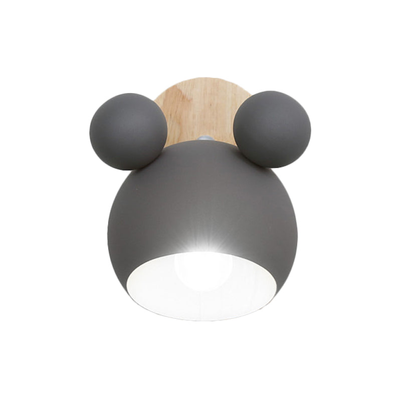 Study Room Mouse Wall Sconce Aluminum 1 Head Nordic Style Gray Wall Light Clearhalo 'Wall Lamps & Sconces' 'Wall Lights' Lighting' 176039