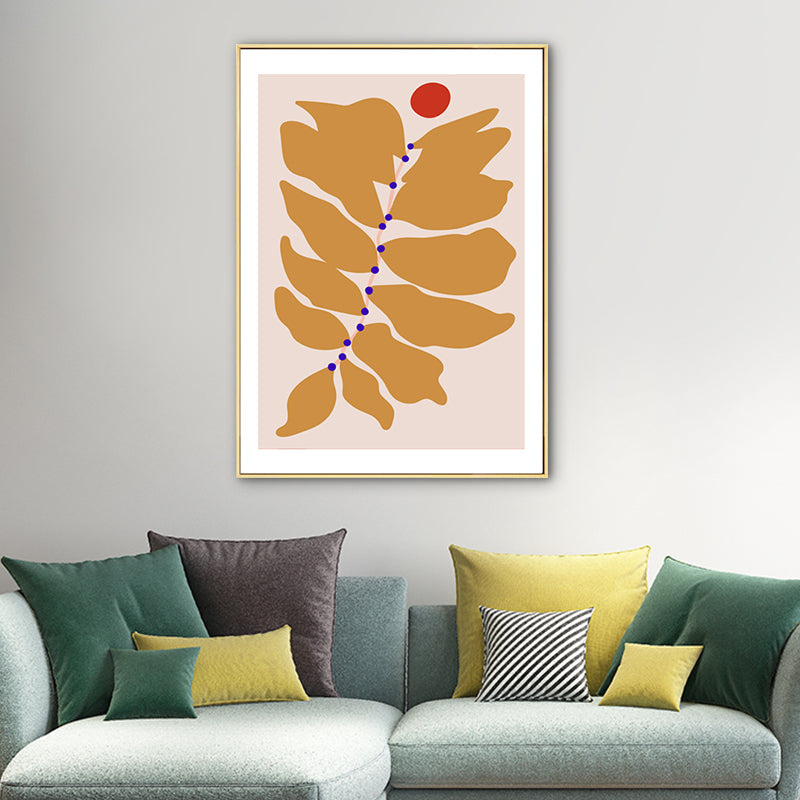 Yellow Leaf Wall Art Decor Botanical Nordic Textured Canvas Print for House Interior Clearhalo 'Arts' 'Canvas Art' 1763234