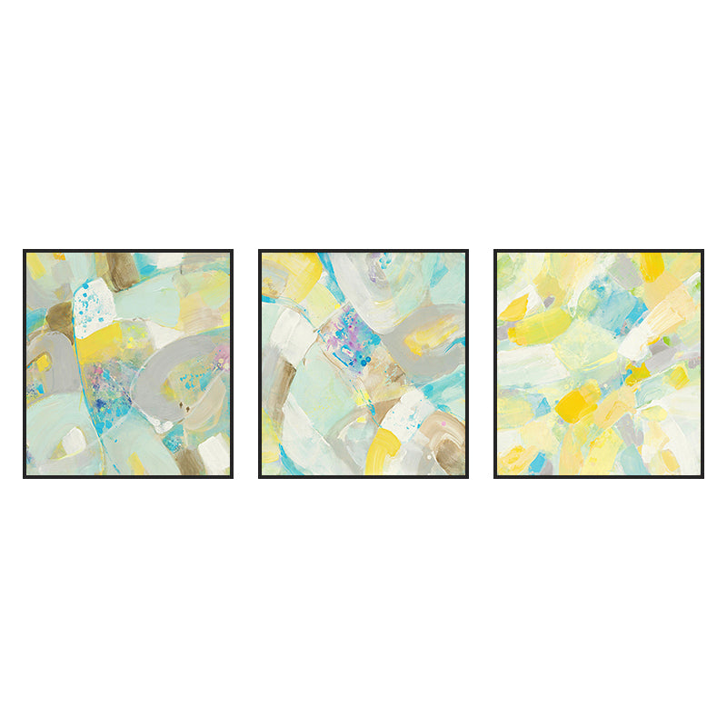 Textured Hand Printed Painting Canvas Modern Art Style Wall Decor for Playroom, Set of Three Clearhalo 'Arts' 'Canvas Art' 1763584