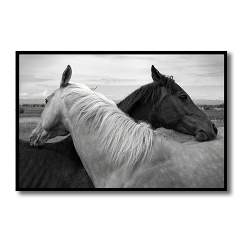 Vintage Style Horses Canvas Print Animals Gray Wall Decor, Multiple Sizes Options Clearhalo 'Arts' 'Canvas Art' 1764490