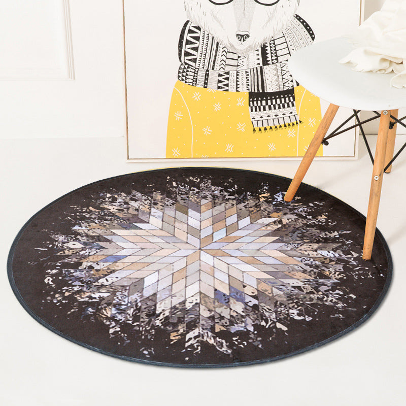 Funky Radial Pattern Rug Grey and Silver Modernism Rug Polyester Washable Pet Friendly Anti-Slip Carpet for Living Room Light Orange Clearhalo 'Area Rug' 'Modern' 'Rugs' Rug' 1766521