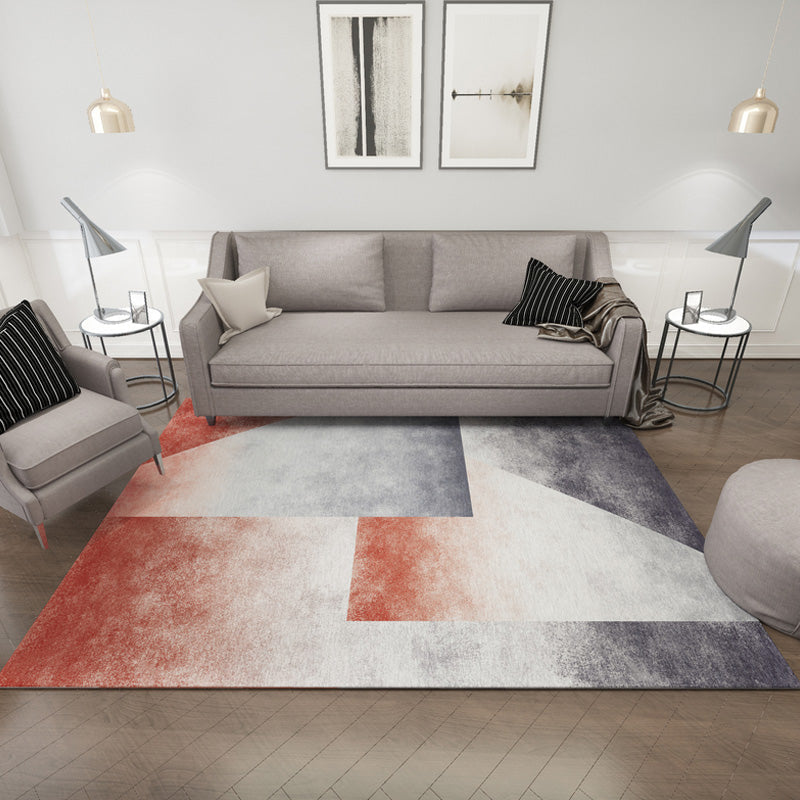 Simplicity Ombre Pattern Rug Grey Multicolor Polyester Rug Non-Slip Backing Washable Pet Friendly Carpet for Bedroom Red Clearhalo 'Area Rug' 'Rugs' 'Shabby Chic' Rug' 1766606