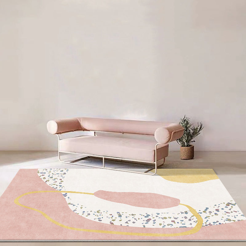 Creative Modernism Rug Pink Colorblock Rug Pet Friendly Anti-Slip Washable Area Rug for Decoration Clearhalo 'Area Rug' 'Rug' 1766610