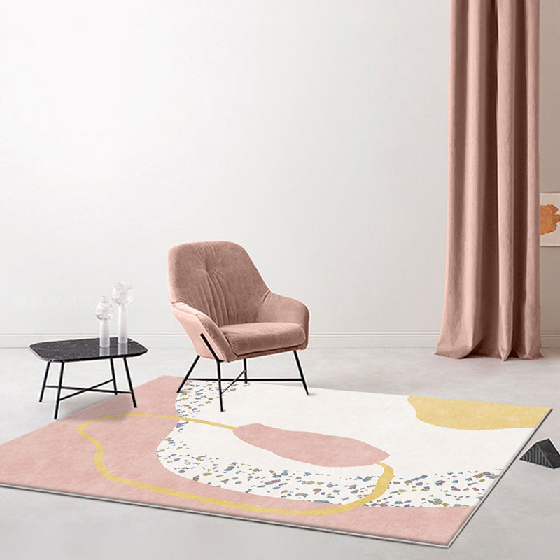 Creative Modernism Rug Pink Colorblock Rug Pet Friendly Anti-Slip Washable Area Rug for Decoration Clearhalo 'Area Rug' 'Rug' 1766611