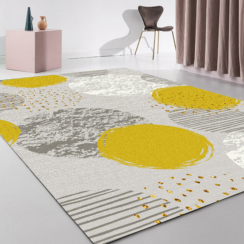 Unique Abstract Rug Yellow Multicolor Modernist Rug Polyester Washable Pet Friendly Anti-Slip Carpet for Living Room Yellow Clearhalo 'Area Rug' 'Modern' 'Rugs' Rug' 1766733