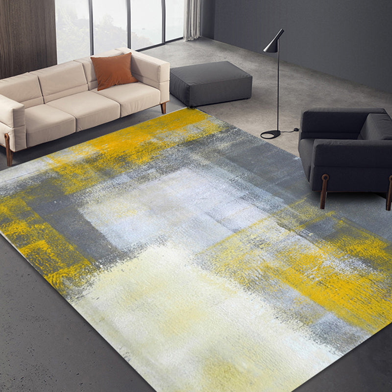 Unique Abstract Rug Yellow Multicolor Modernist Rug Polyester Washable Pet Friendly Anti-Slip Carpet for Living Room Grey Clearhalo 'Area Rug' 'Modern' 'Rugs' Rug' 1766735