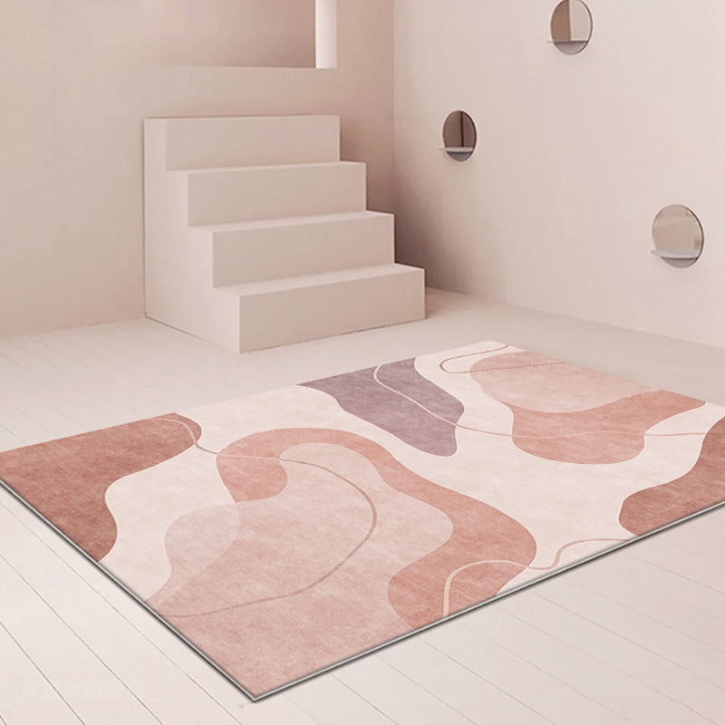 Pink Colorblock Rug Polyester Modern Rug Washable Anti-Slip Pet Friendly Area Rug for Living Room Clearhalo 'Area Rug' 'Rug' 1766771