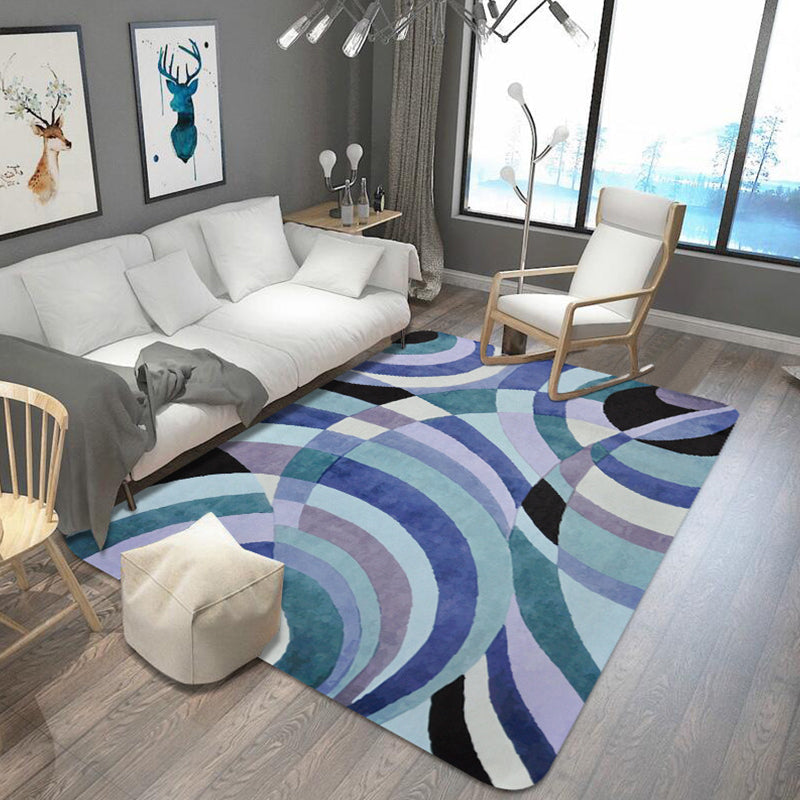 Nordic Abstract Rug Purple Polyester Rug Washable Pet Friendly Non-Slip Area Rug for Living Room Purple Clearhalo 'Area Rug' 'Modern' 'Rugs' Rug' 1766856