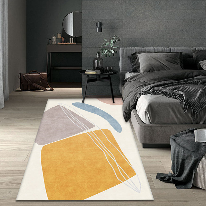 Unique Yellow Modernist Rug Polyester Abstract Rug Washable Pet Friendly Non-Slip Carpet for Living Room Clearhalo 'Area Rug' 'Rug' 1767235