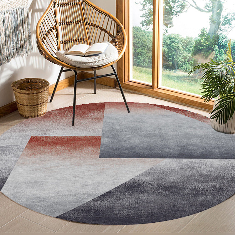 Modernism Ombre Pattern Rug with Stripe Grey Multicolor Polyester Rug Non-Slip Backing Washable Pet Friendly Carpet for Bedroom Clearhalo 'Area Rug' 'Modern' 'Rugs' Rug' 1767668