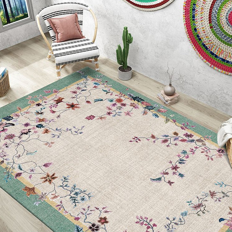 Multicolor Oriental Rug Polyester Flower Pattern Rug Pet Friendly Washable Anti-Slip Backing Carpet for Decoration Clearhalo 'Area Rug' 'Rug' 1767776