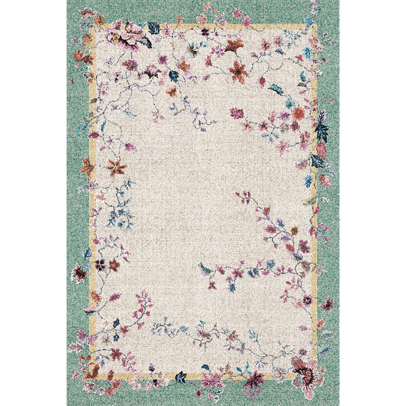 Multicolor Oriental Rug Polyester Flower Pattern Rug Pet Friendly Washable Anti-Slip Backing Carpet for Decoration Clearhalo 'Area Rug' 'Rug' 1767777