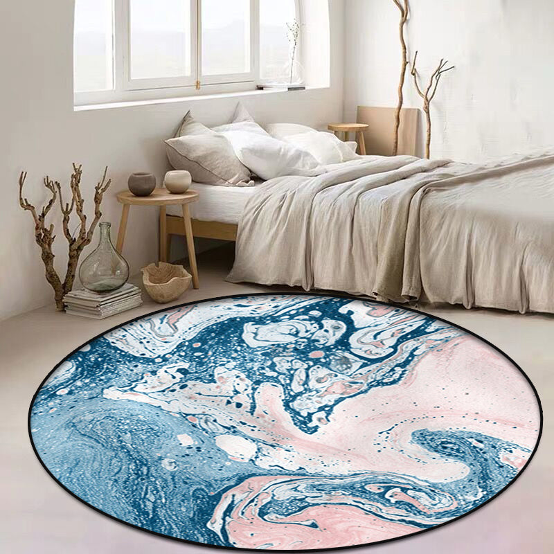 Funky Watercolor Pattern Rug Blue and Pink Contemporary Rug Polyester Non-Slip Backing Washable Area Rug for Living Room Clearhalo 'Area Rug' 'Modern' 'Rugs' Rug' 1767790