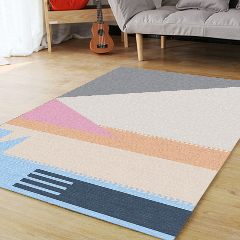 Colorblock Rug Polyester Modern Rug Washable Anti-Slip Pet Friendly Area Rug for Living Room Clearhalo 'Area Rug' 'Modern' 'Rugs' Rug' 1767815