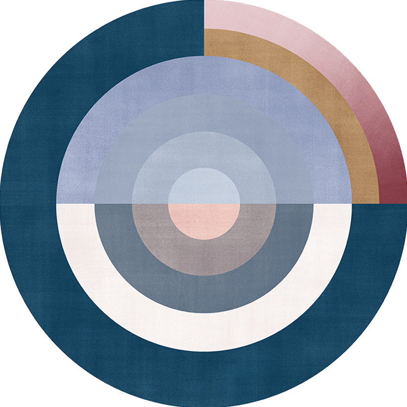 Modernist Concentric Circles Pattern Rug Multicolor Polyester Rug Non-Slip Backing Washable Pet Friendly Carpet for Bedroom Clearhalo 'Area Rug' 'Modern' 'Rugs' Rug' 1767829