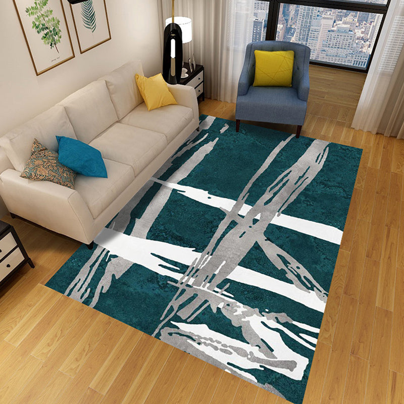 Stylish Abstract Rug Multicolor Novelty Rug Polyester Washable Anti-Slip Carpet for Living Room Green Clearhalo 'Area Rug' 'Modern' 'Rugs' Rug' 1767932