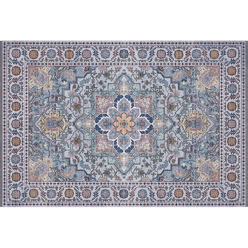 Multicolor Moroccan Rug Polyester Tribal Flower Pattern Rug Pet Friendly Washable Anti-Slip Backing Carpet for Decoration Clearhalo 'Area Rug' 'Rugs' 'Shabby Chic' Rug' 1767999