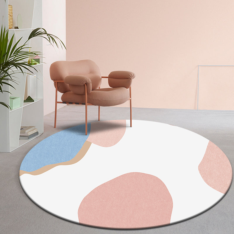 Simple Colorblock Rug Multicolor Polyester Rug Non-Slip Backing Washable Pet Friendly Carpet for Home Pink Clearhalo 'Area Rug' 'Modern' 'Rugs' Rug' 1779414