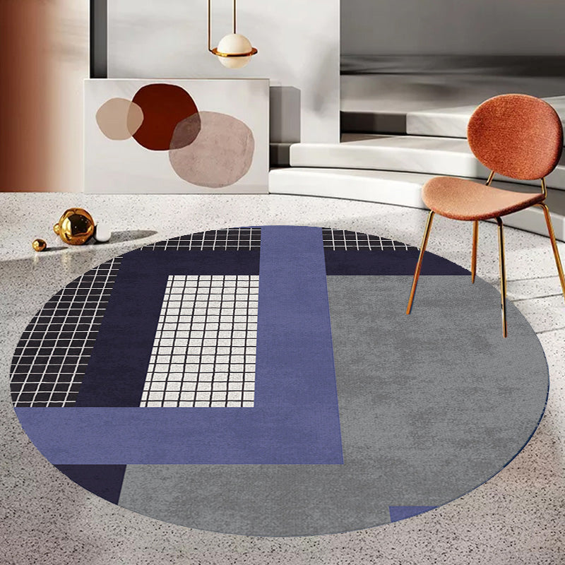 Multicolor Plaid Pattern Rug Polyester Modern Rug Washable Anti-Slip Pet Friendly Area Rug for Living Room Blue Clearhalo 'Area Rug' 'Rugs' 'Shabby Chic' Rug' 1779607