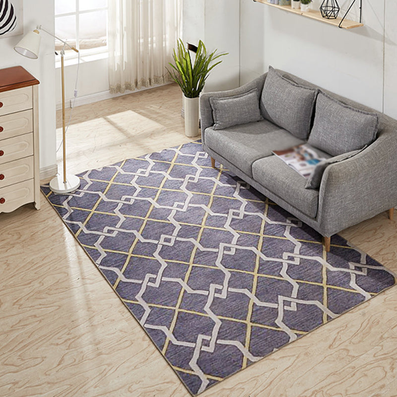 Modernist Geometric Pattern Rug Grey and Blue Polyester Rug Non-Slip Backing Washable Pet Friendly Carpet for Home Dark Gray Clearhalo 'Area Rug' 'Modern' 'Rugs' Rug' 1779676