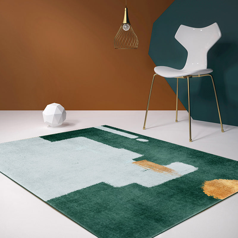 Green Abstract Pattern Rug Polyester Modern Rug Washable Anti-Slip Pet Friendly Area Rug for Living Room Green Clearhalo 'Area Rug' 'Modern' 'Rugs' Rug' 1779681