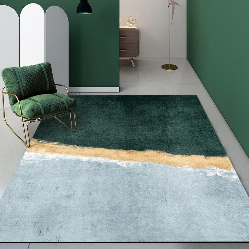 Green Abstract Pattern Rug Polyester Modern Rug Washable Anti-Slip Pet Friendly Area Rug for Living Room Grey Clearhalo 'Area Rug' 'Modern' 'Rugs' Rug' 1779686