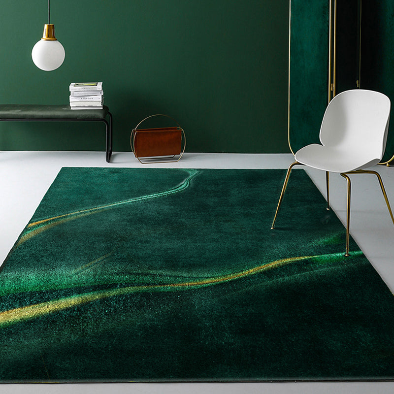 Green Abstract Pattern Rug Polyester Modern Rug Washable Anti-Slip Pet Friendly Area Rug for Living Room Dark Green Clearhalo 'Area Rug' 'Modern' 'Rugs' Rug' 1779689