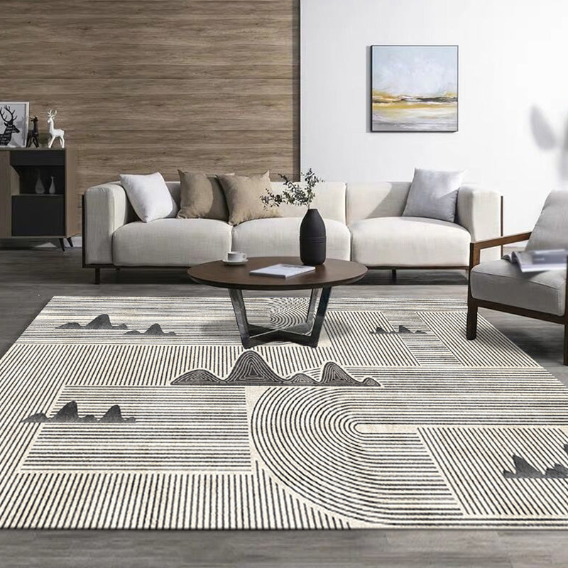 Stylish Modernism Rug Multicolor Striped Pattern Rug Pet Friendly Anti-Slip Washable Area Rug for Decoration Beige Clearhalo 'Area Rug' 'Modern' 'Rugs' Rug' 1779698