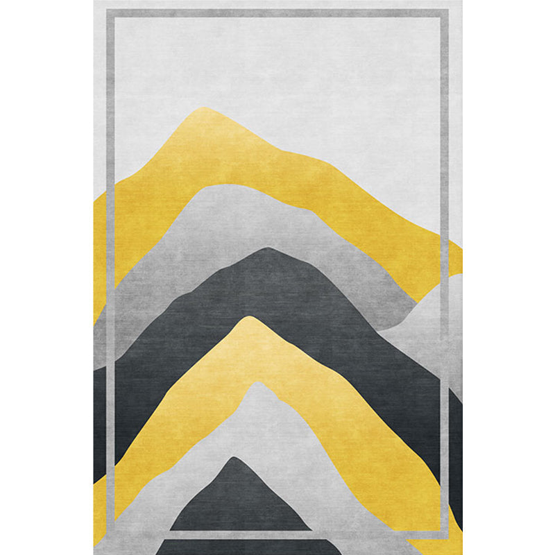 Grey and Yellow Colorblock Rug Polyester Modern Rug Washable Anti-Slip Pet Friendly Area Rug for Living Room Clearhalo 'Area Rug' 'Rug' 1779703