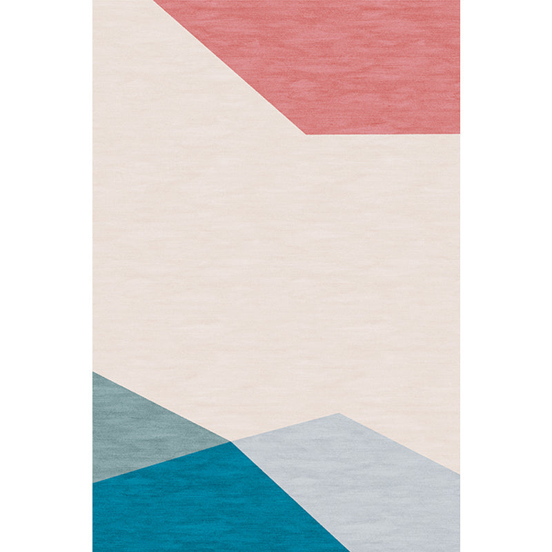 Modernist Colorblock Rug Blue and Orange Polyester Rug Non-Slip Backing Washable Pet Friendly Carpet for Home Clearhalo 'Area Rug' 'Rug' 1779762