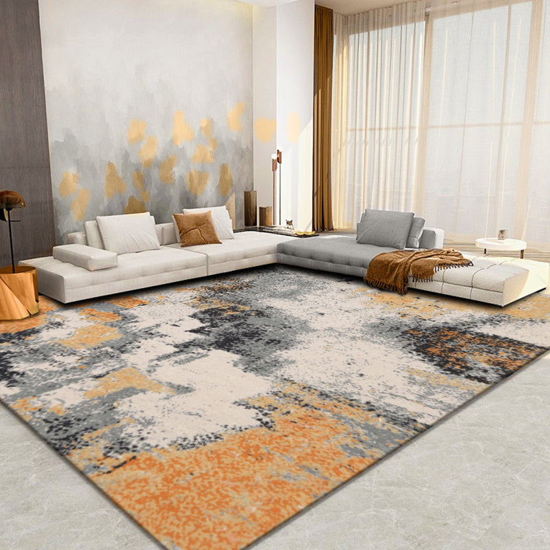 Creative Orange Industrial Rug Polyester Abstract Rug Washable Pet Friendly Non-Slip Carpet for Living Room Clearhalo 'Area Rug' 'Rug' 1779764