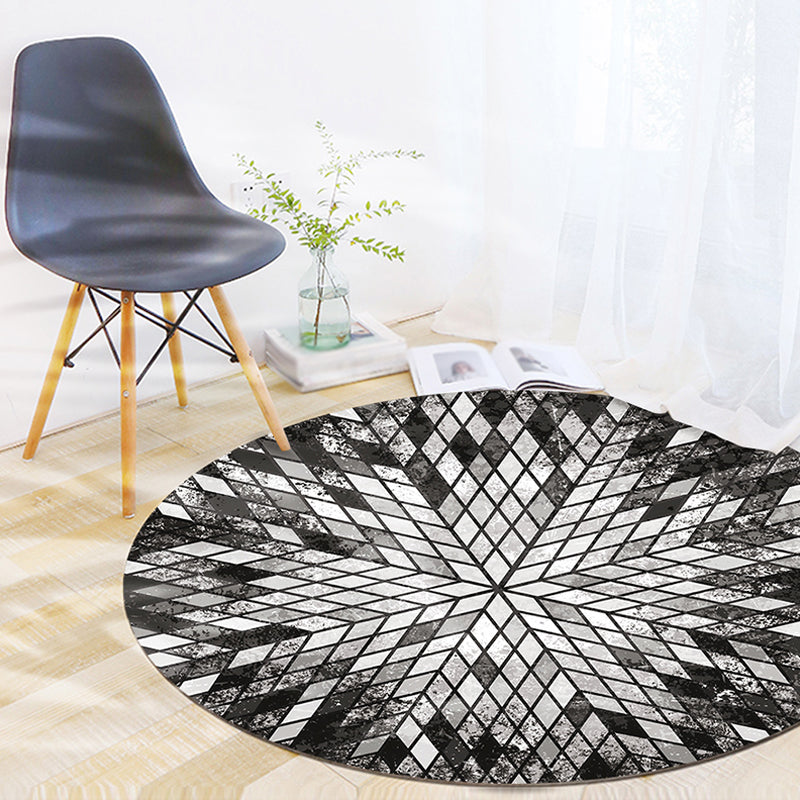 Stylish Modernism Rug Multicolor Geometric Pattern Rug Pet Friendly Anti-Slip Washable Area Rug for Decoration Black Clearhalo 'Area Rug' 'Modern' 'Rugs' Rug' 1779801